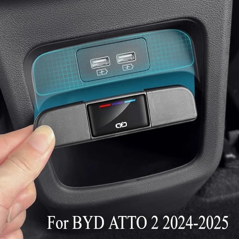 Car USB Dust Cap for BYD YUAN PRO ATTO 2 (2024-2025) - Rear USB Charging Port Protective Cover, Interior Modification Supplies