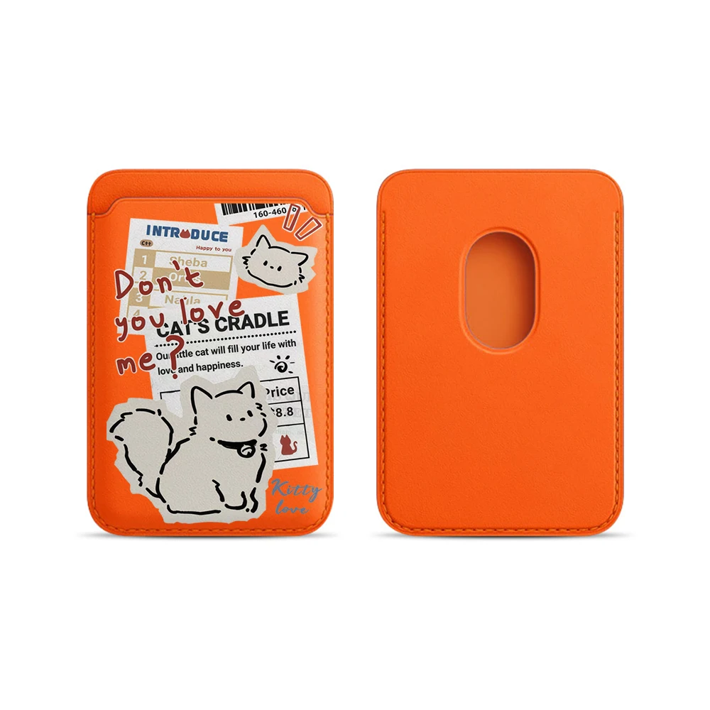 Kitty Love Leder-Kartenetui Handyhülle Kartenhalter für Magnetische Hülle Geeignet für alle iPhones für Magsafe Karten-Handy-Rückentasche – Detail 6