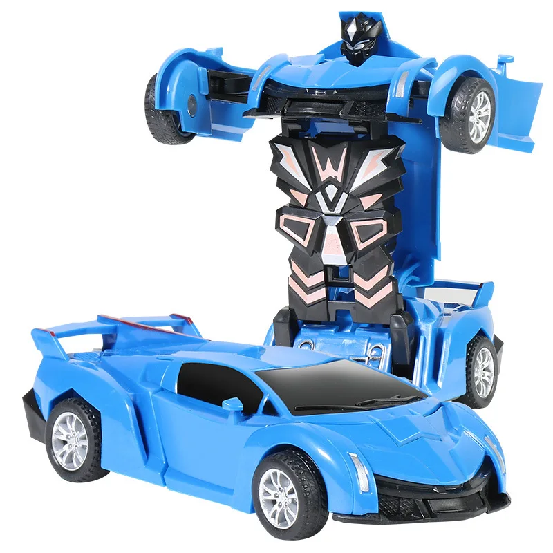 Transforming Vehicle Car Collision Impact Toys One Button Inertia Children Toys for Boys Bugatti Veyron Robot Kids Gift Baby