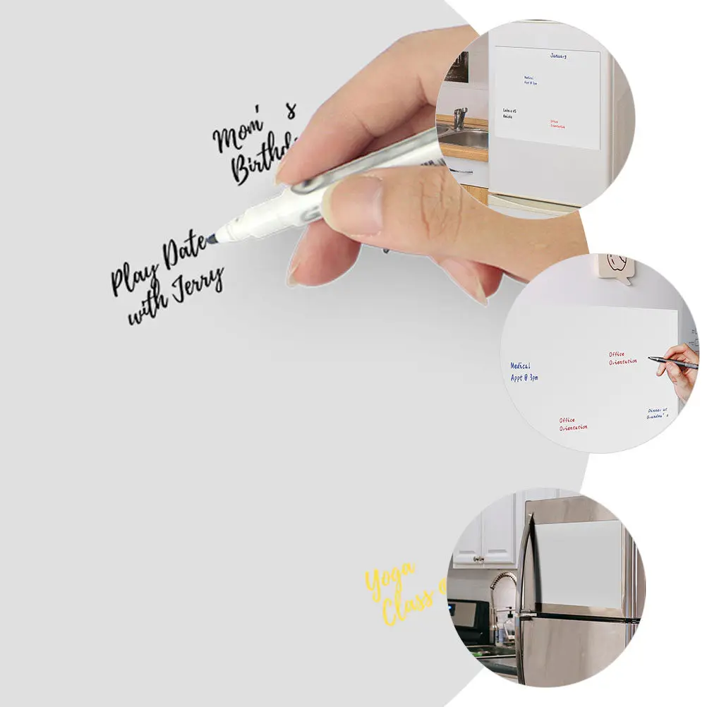 Dry Erase Magnetic Board Sheet Whiteboard for Fridge Freezer Kitchen Office Desk Wall Mount Erasable Writing Surface Reminder