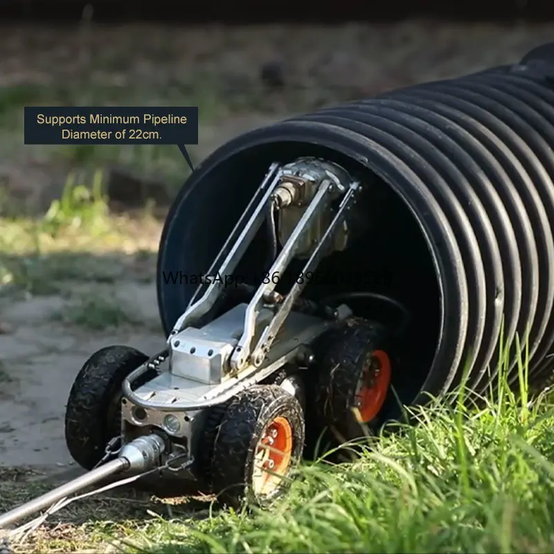 Gopher-20 Custom Self Leveling 300m 100 Meter Pipe Inspection Camera CCTV Drain Pipe Inspection Survey Crawler Robot