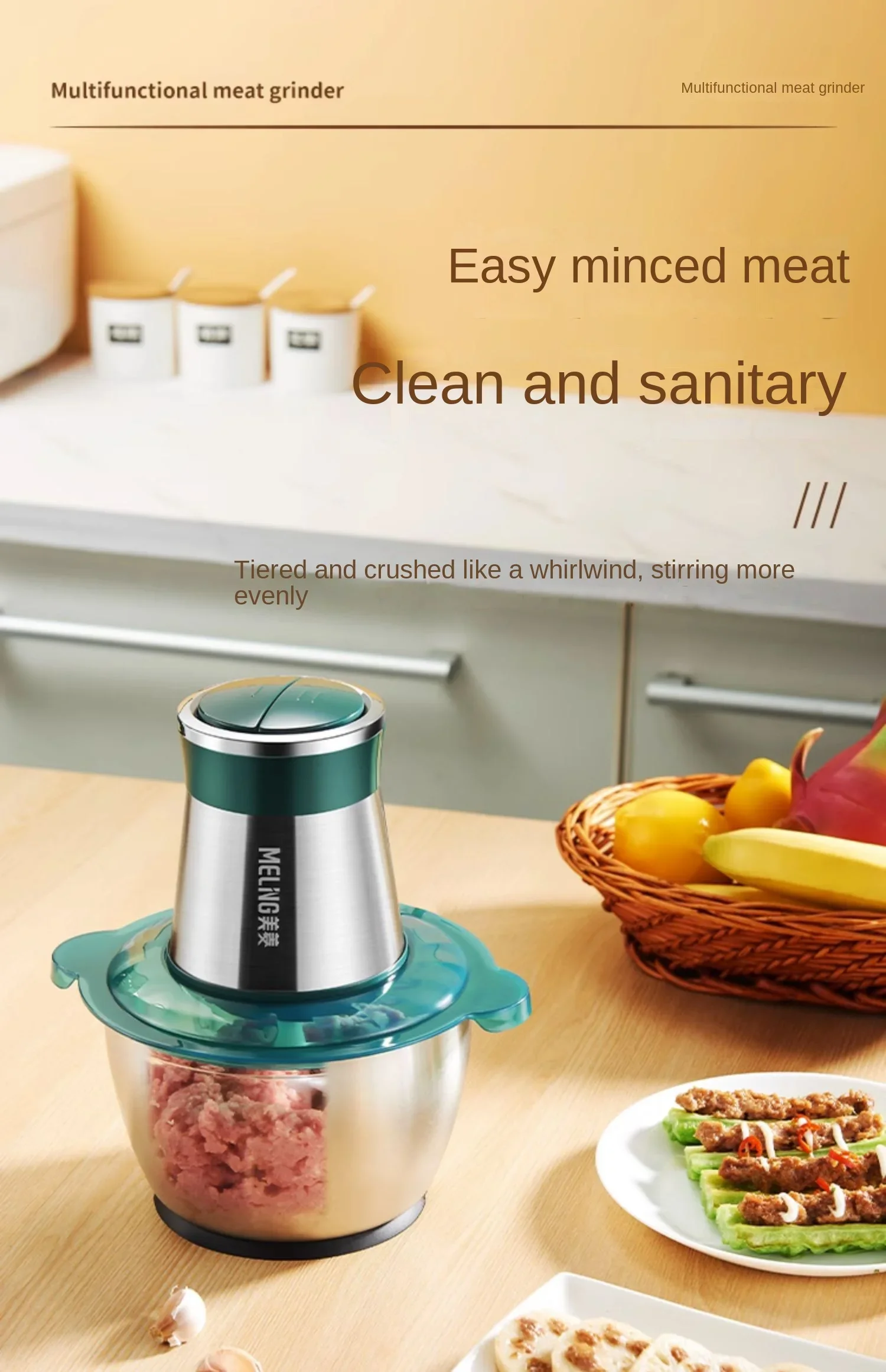 

220V MeiLing Meat Grinder for Home Use | Small Electric Chopper for Meat and Vegetables