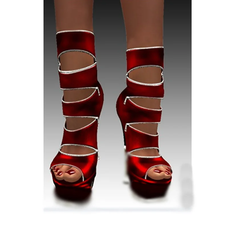 الأزرق سستة جوفاء منصة الأحذية رقيقة عالية الكعب اللمحة تو موضة مثير كول 2024 الصيف كبيرة الحجم أحذية امرأة Zapatillas Mujer