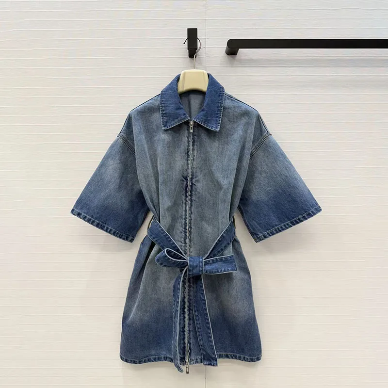 Vestido camisero vaquero para mujer vestido