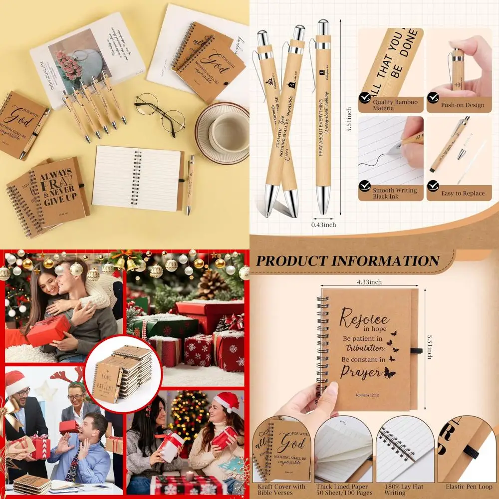 

Христианские подарочные наборы из 150 предметов: спиральные тетради, библейские ручки, закладки — идеально подходят для церковного персонала, учителей и пасторов.