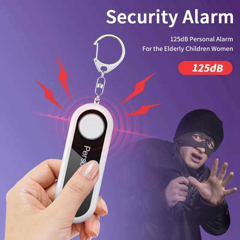 Persoonlijke Alarm Zelfverdediging Alarm 125db Persoonlijke Verdediging Sirene Voor Kind Vrouwen Beveiliging Draagbare Alarm Sleutelhanger Eenvoudig Te Installeren