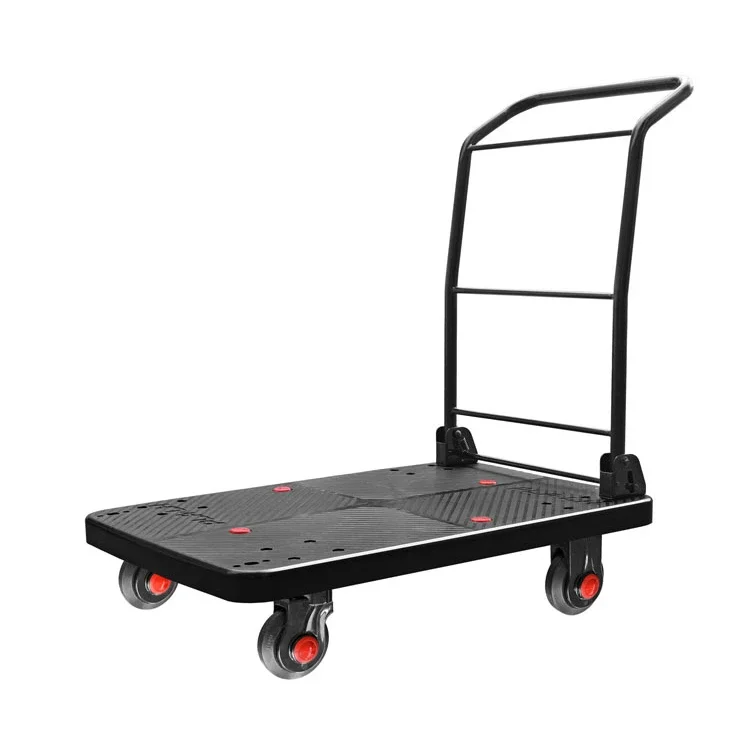 Uni-Silent Capacity 300kgs New Design Heavy Duty Foldable Hand Trolley Plastic Platform Truck for PLA300-DX