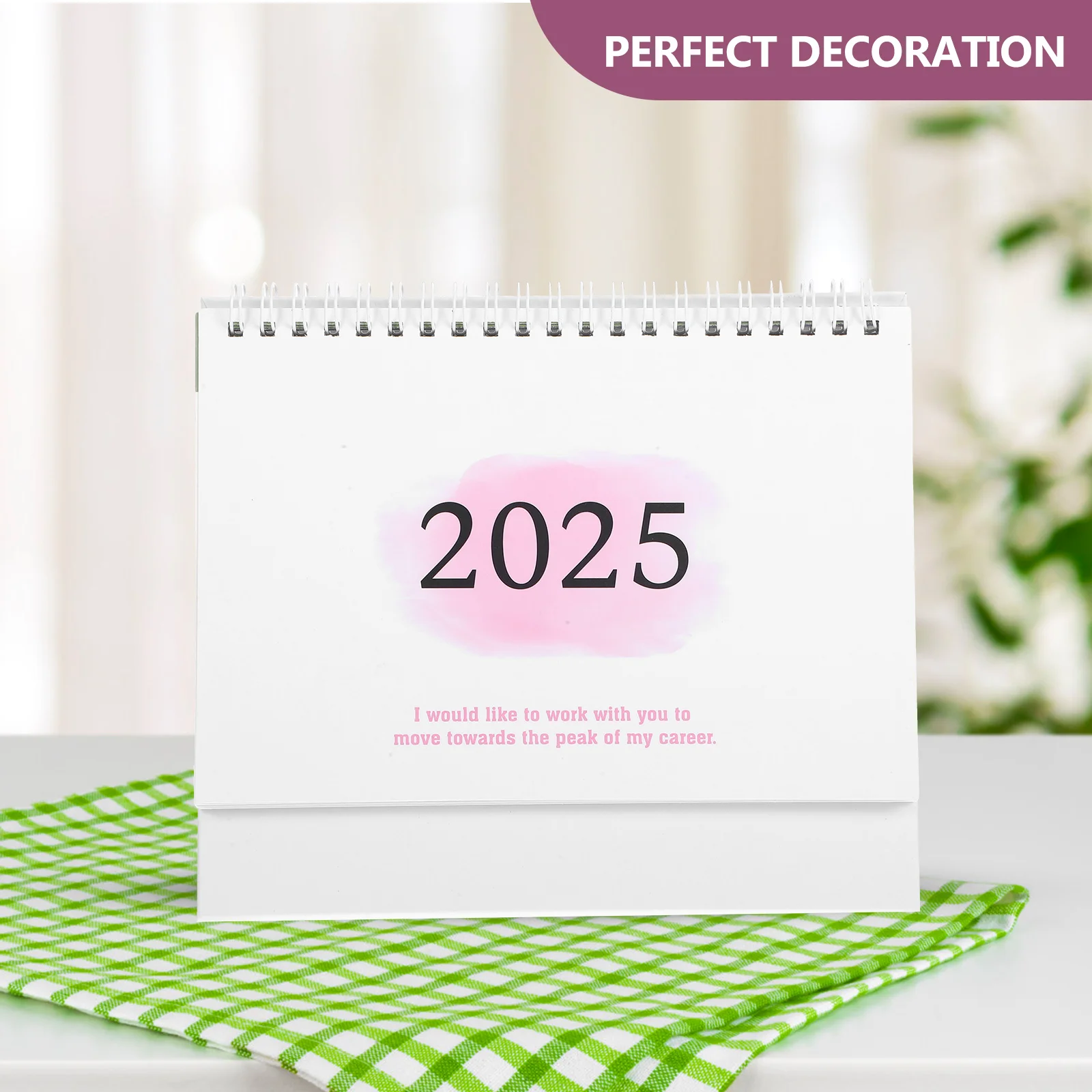 Calendario de escritorio 2025, accesorios de oficina de pie decorativos pequeños para el hogar, mesa de escritorio de papel