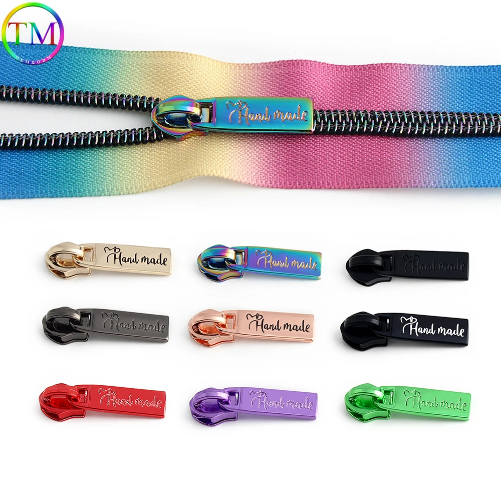 10-50-100PCS 5# Zipper Puller For Nylon Handmade Zippers Bags Clothes Purse Decor Slider Heads DIY Garment Sewing Accessories