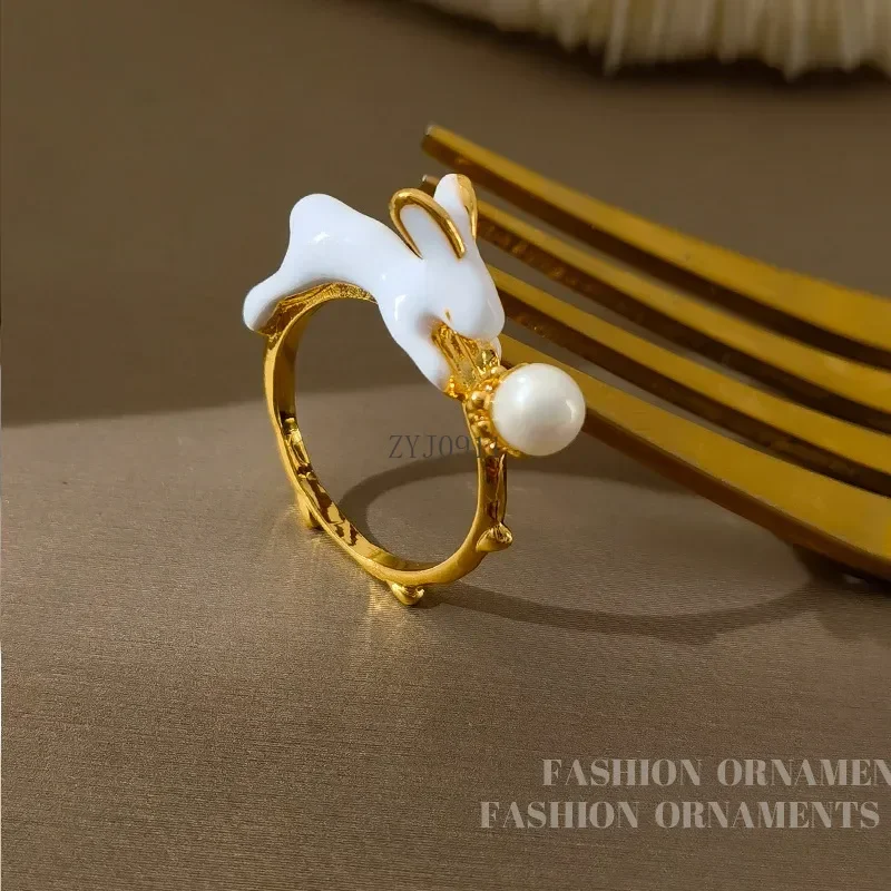 แฟชั่นเครื่องประดับสําหรับผู้หญิงสีขาวกระต่ายหวานคุณภาพสูงแหวนโลหะสําหรับของขวัญ Party Party ขายร้อนอุปกรณ์เสริม Dropshipping