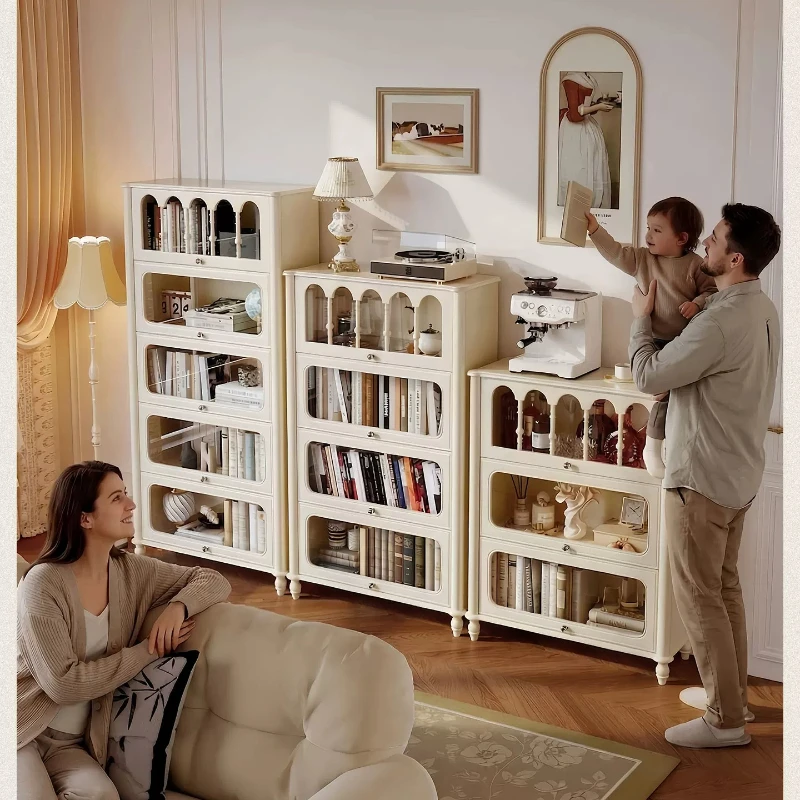 Luxury Storage Cabinet Bookshelves Dresser Living Rooms Wood Cabinet Doors Stackable Muebles Para Salas French Furniture