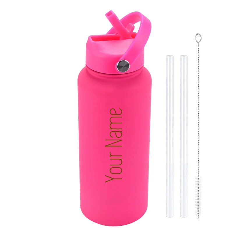 

Customized Gift Print on Demand 304 Stainless Steel Insulated Water Bottle 1000ml/1L/32oz Tumbler Flask with Straw