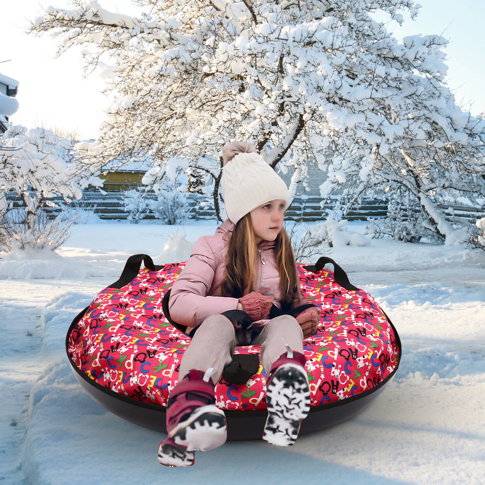 

Надувная тюбинг-ватрушка для детей и взрослых, сверхпрочная, с ручками, для катания по снегу, песку и траве