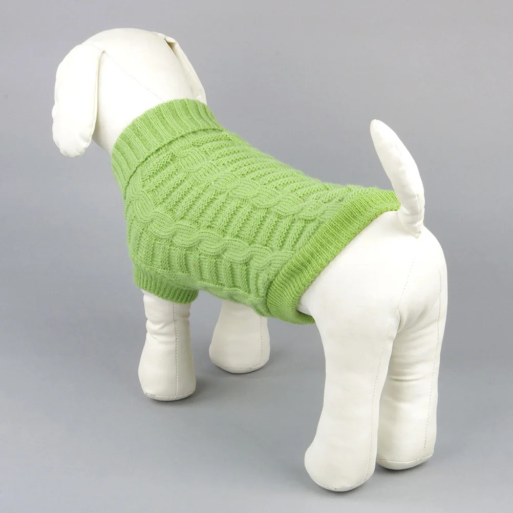 

Dog Sweater Solid Green 2Xl For Puppy Winter Warm Pet Clothes Outdoor Walking Comfortable Dog Coat Small Dogs Party