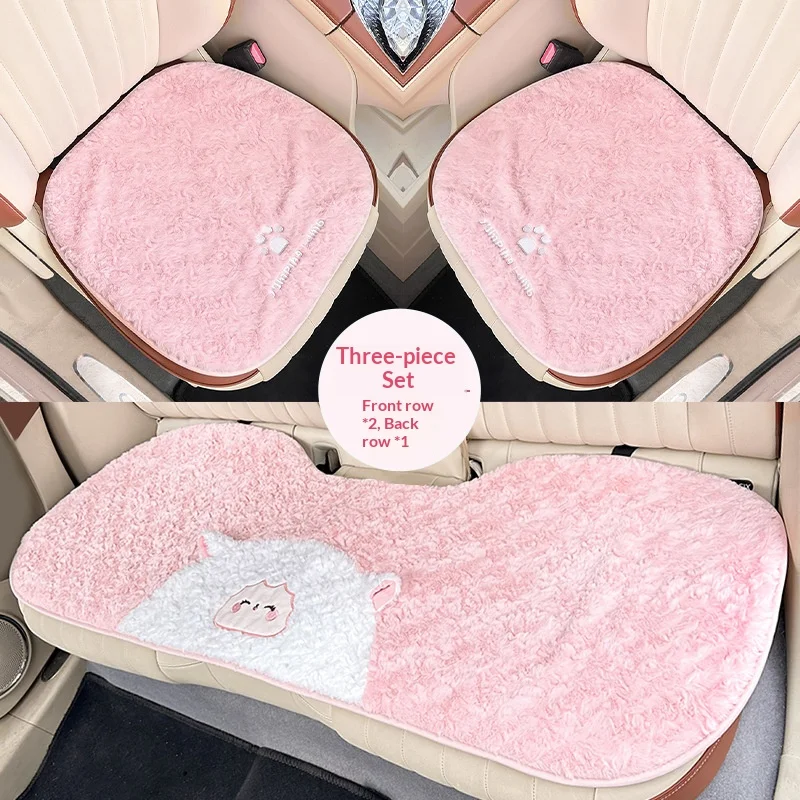 

Cartoon Lamb Plush Car Seat Cushion - Warm Universal Cute for Ladies