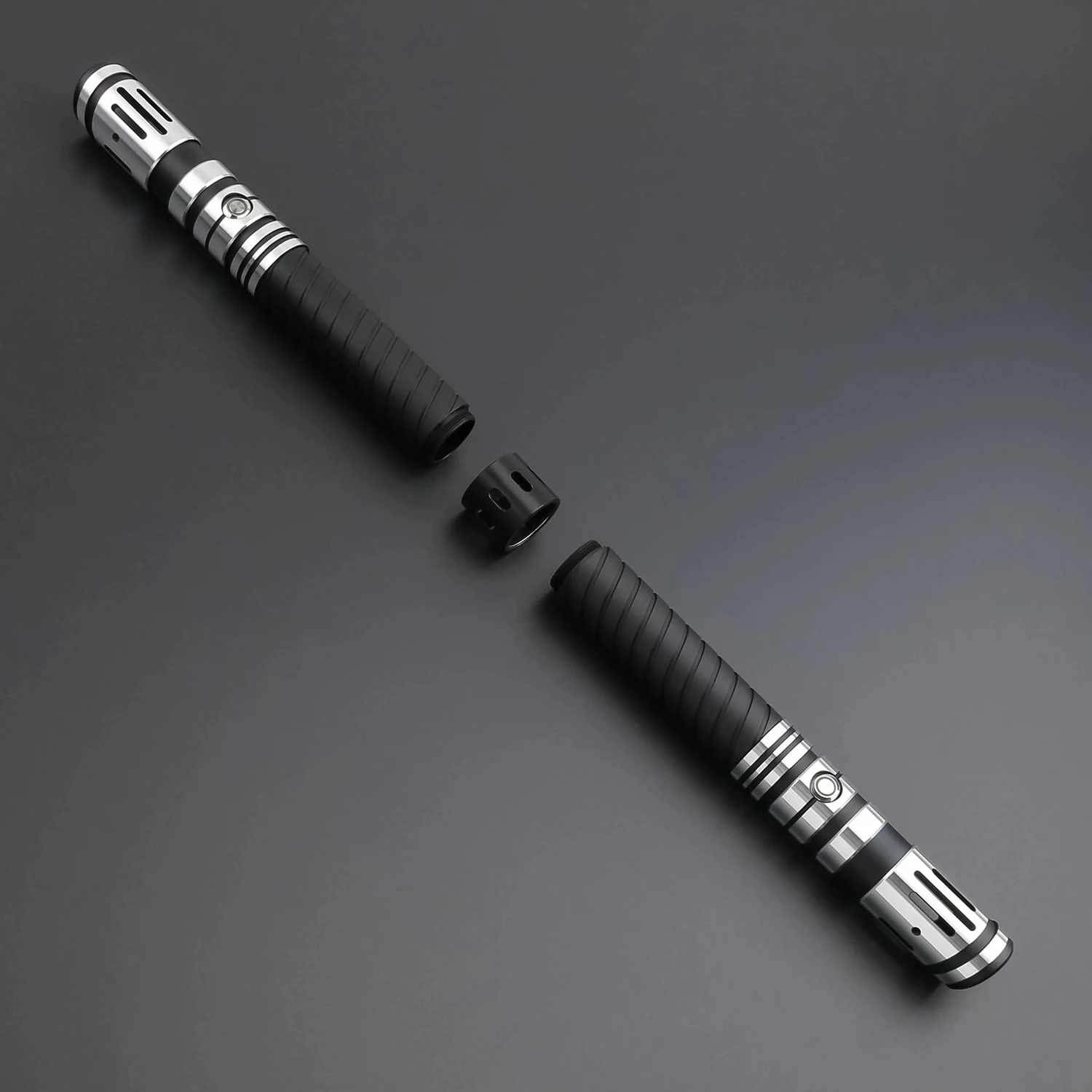 TXQSABER E04 Double Laser Swords Smooth Swing Two Metal Hilt Double Blades Heavy Dueling Free Double-edged Adapter Cosplay Gift