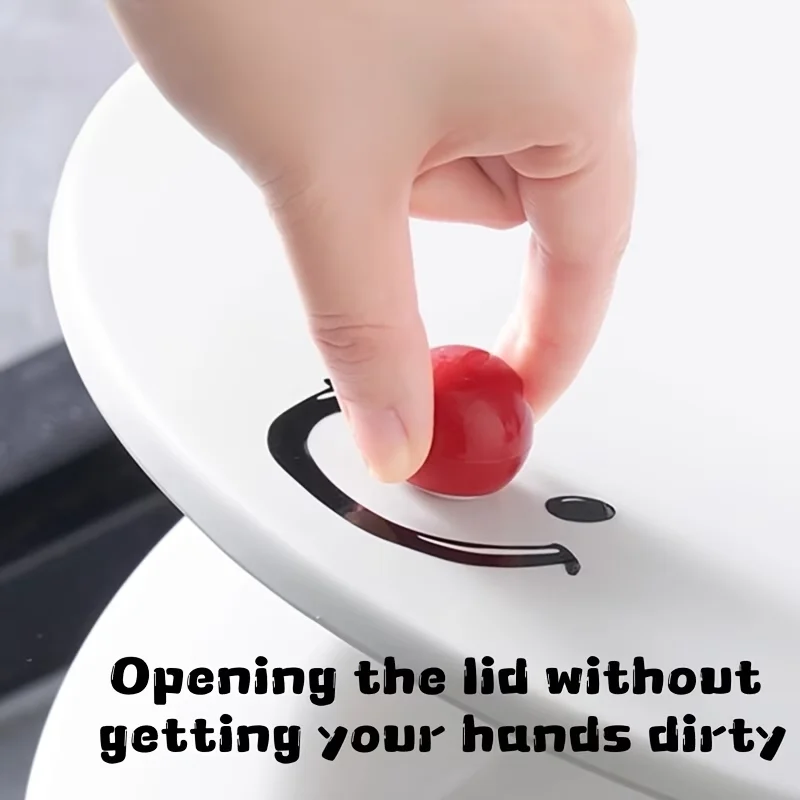 2PCSCute Funny Clown Pattern Toilet Seat Lifter, No-Touch Hygienic Anti-dirty Handle, Simple Elegant Decorative Toilet Accessory