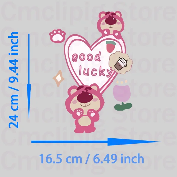 Popular Toy Story Lotso Bear Iron on patches thermo-stickers for children printing for clothes DIY Sewing