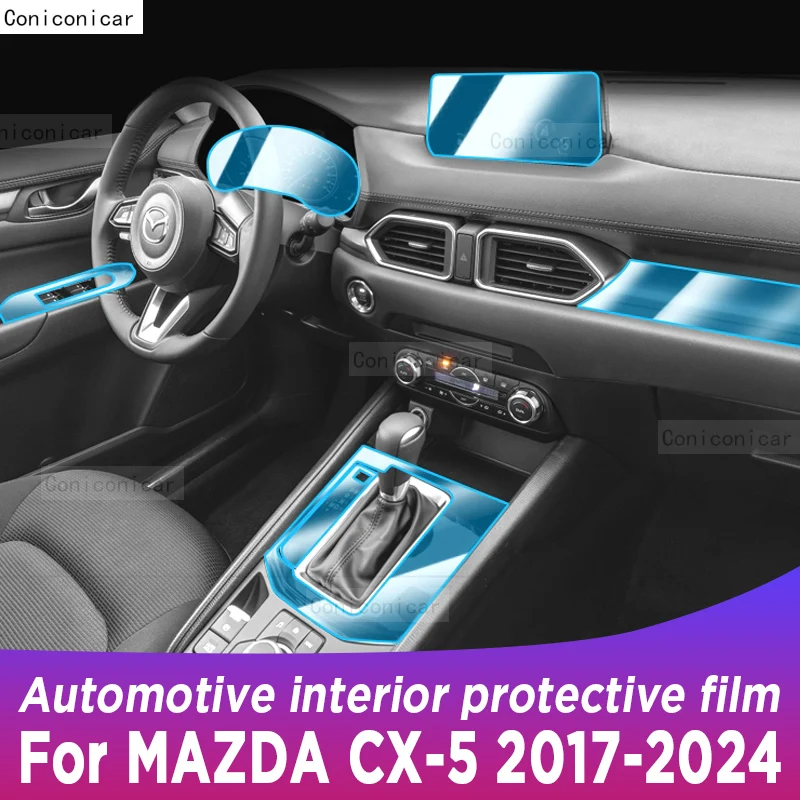 Dla Mazda CX-5 2017-2024 2023 wnętrze samochodu konsola środkowa przezroczysta TPU ochronna folia naprawcza zapobiegająca zarysowaniom akcesoria
