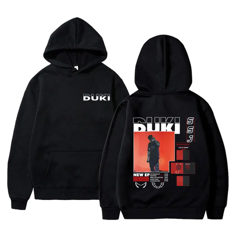 

Fashion Rapper Duki ADA Tour 2024 Merch Graphic Hoodie Men's Clothing Vintage Oversized Pullover Hoodies Male Fleece Tracksuit