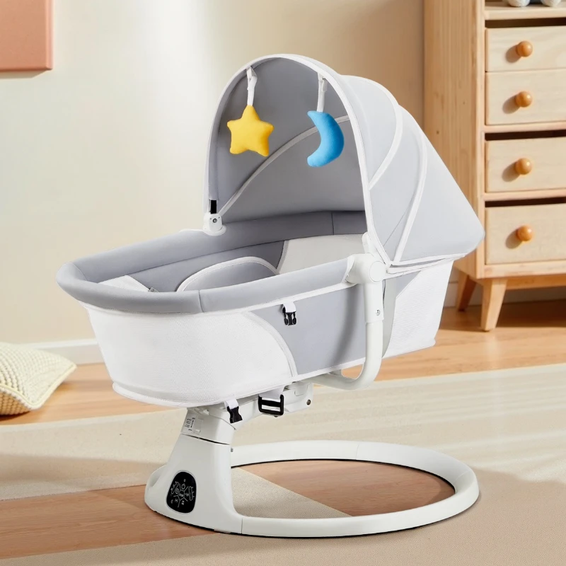 

Детские качели, электрическая колыбель-кровать для младенцев, детские кресла-качалки с 3 скоростями, 10 колыбельными, электрические качели для ребенка, для внутреннего использования