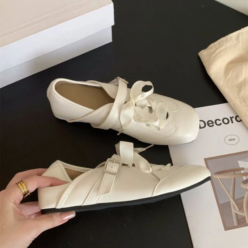 2025 New Summer Ballet Mary Jane Flats Women's Height Increasing Shoes Bow Casual Flats Pointed Toe Loafers / Cute Women's Shoes