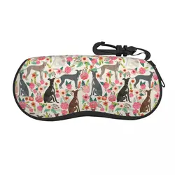 Custom Italian Greyhound Dog Floral Shell Eyeglasses Protector Cases Fashion Sunglass Case Sighthound Whippet Dog Glasses Pouch