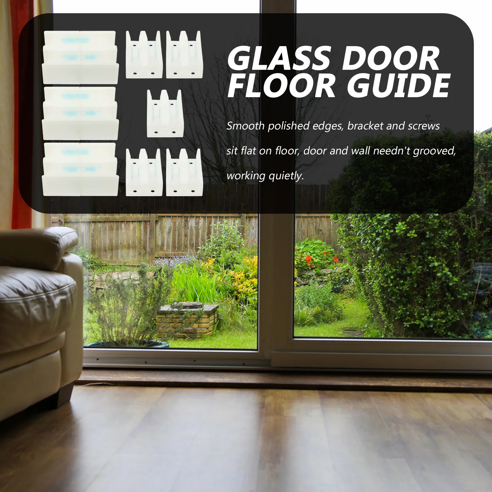 

8pcs Glass Sliding Door Positioner Bottom Shower Doors Floor Roller Guide Plastic Barn Door Floor Guide Smooth Edges Quiet