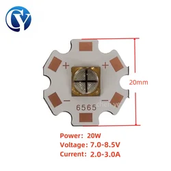 1-2 PCS 20W 6565 UV Led vertical Purple Light 365nm 385nm 395nm Diode Ultraviolet For Printer Curing