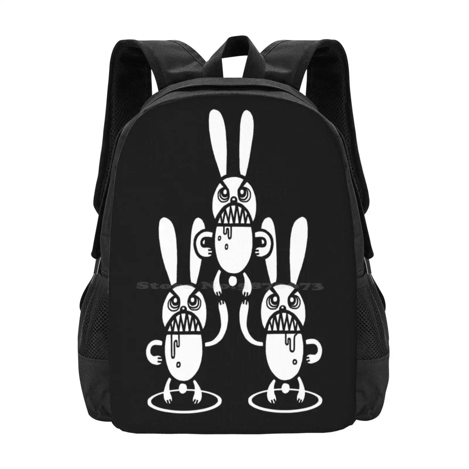 The Threefold Terror Hot Sale Schoolbag Backpack Fashion Bags Threefold Terror Bunny Rabbit Hare Animal Terrible Horror Dread