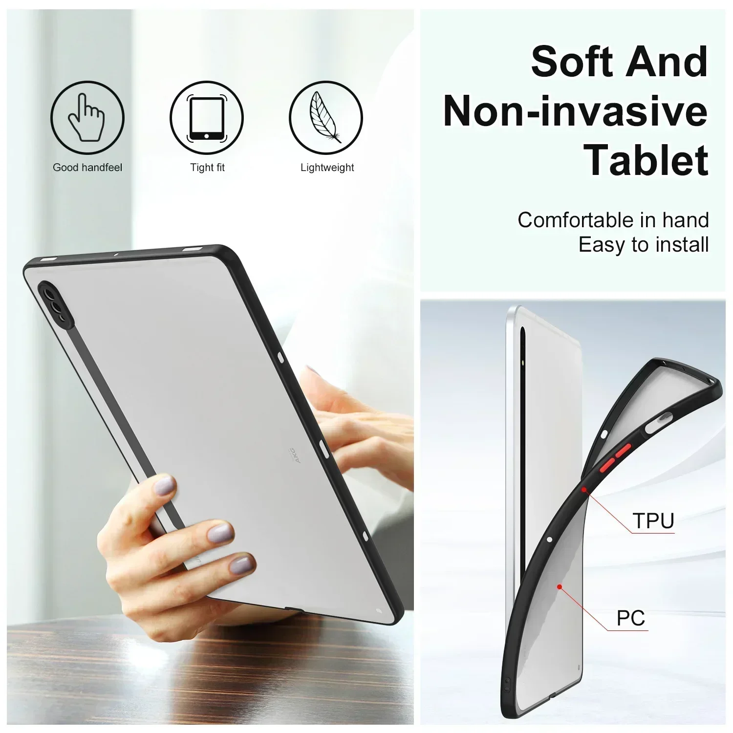 For Samsung Tab A8 A7 S6LITE S7 S8 T870 A7lite Panel case Transparent X800 X700 X200 P610 P615 T500 T505 T290 T225 T220 T295case