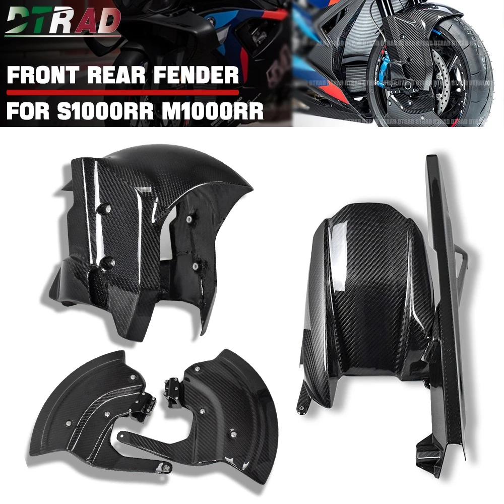 

2025 For BMW S1000RR M1000RR S1000R M1000R 100% Carbon Fiber Front Fender Mudguards & Rear Hugger Chain Guards Wheel Cover Kits