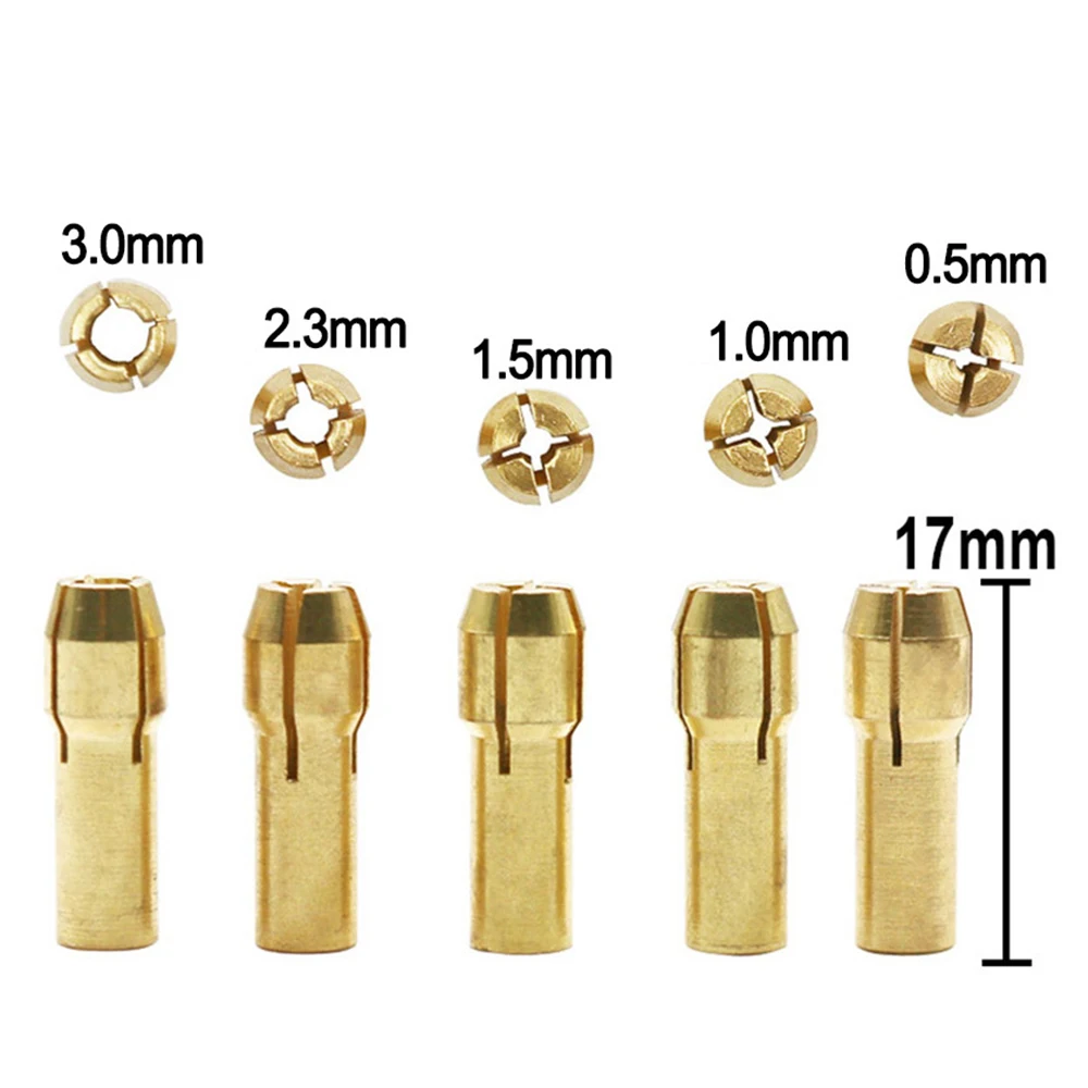 7Pcs Electric Drill Bit Kit Chuck Adapter Collet 0.5-3mm Mini Drilling Tool Drill Folder Copper Cap For Rotary Power Tools