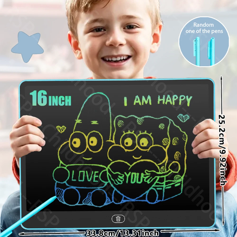 11/13/16 Inch LCD Tekentablet Schrijfbord Kinderen Doodle Schilderen Handschrift Pads Speelgoed voor 3 4 5 6 7 8 Jaar Meisjes Jongens Geschenken - afbeelding 1