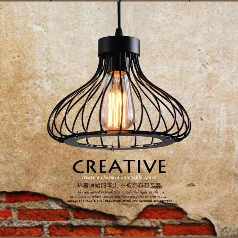 E26/E27 Black Pendant Light Fixtures Industrial Rustic Iron Ceiling Light with Petal Lampshade for Kitchen Island Bedroom Hotel