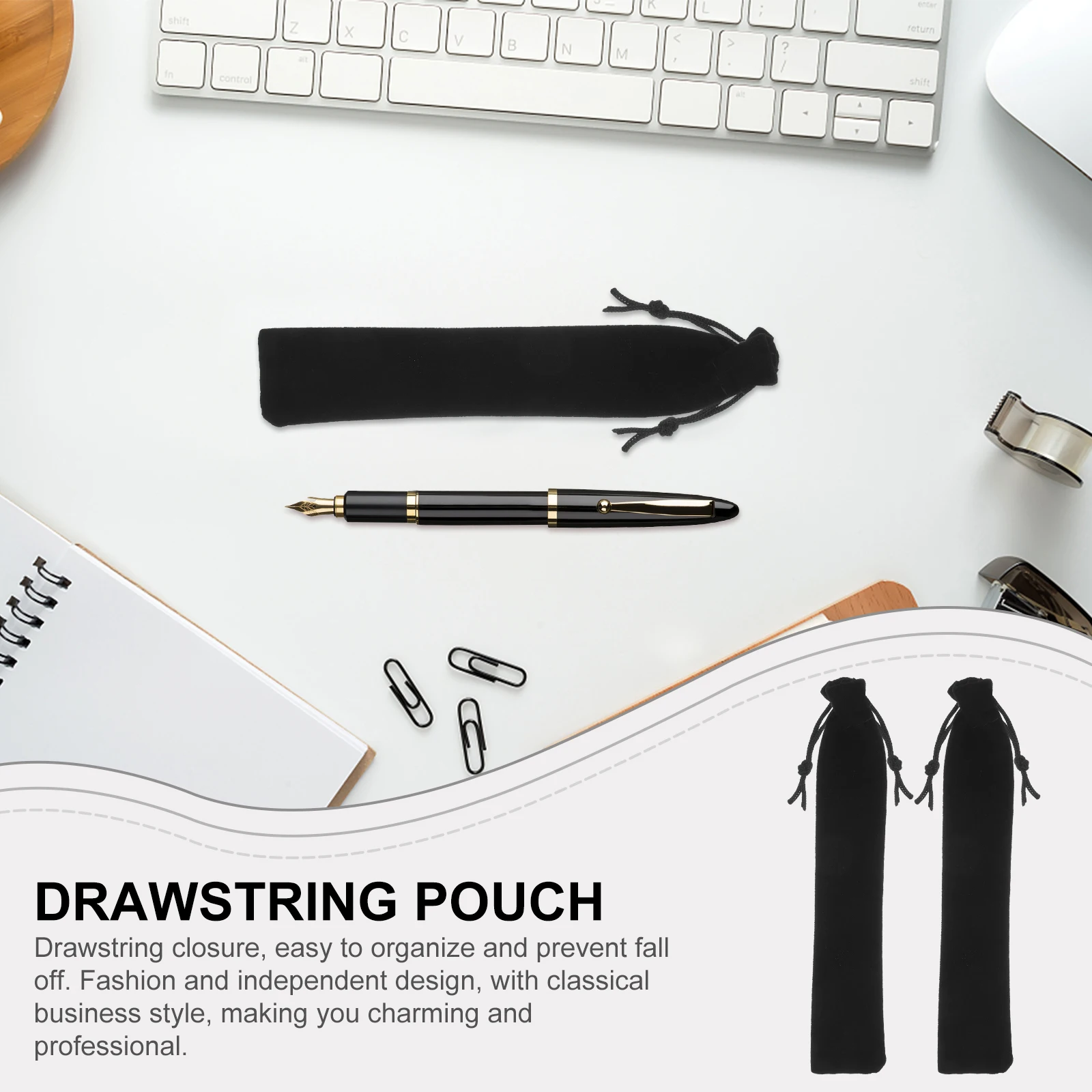 

25pcs Pen Pouch Thick Flannel Drawstring Pencil Bag Durable Anti-Deformation Organizer Storage Case For Pens Pencils School