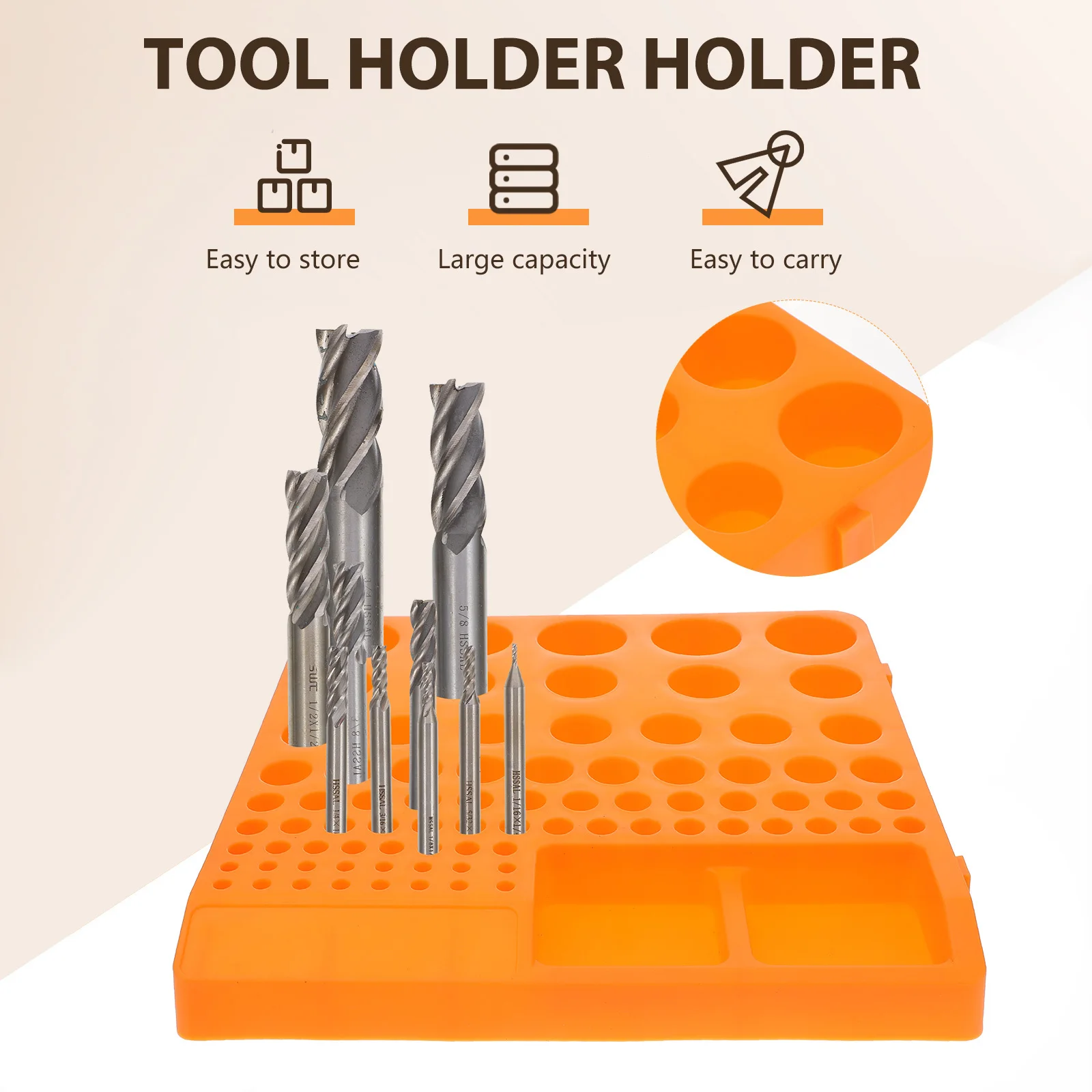 

80-Hole Plastic Tool Bit Rack Reliable Drill Bit Holder for Long-Term Use At Home Or Drill Bits Tool Holder