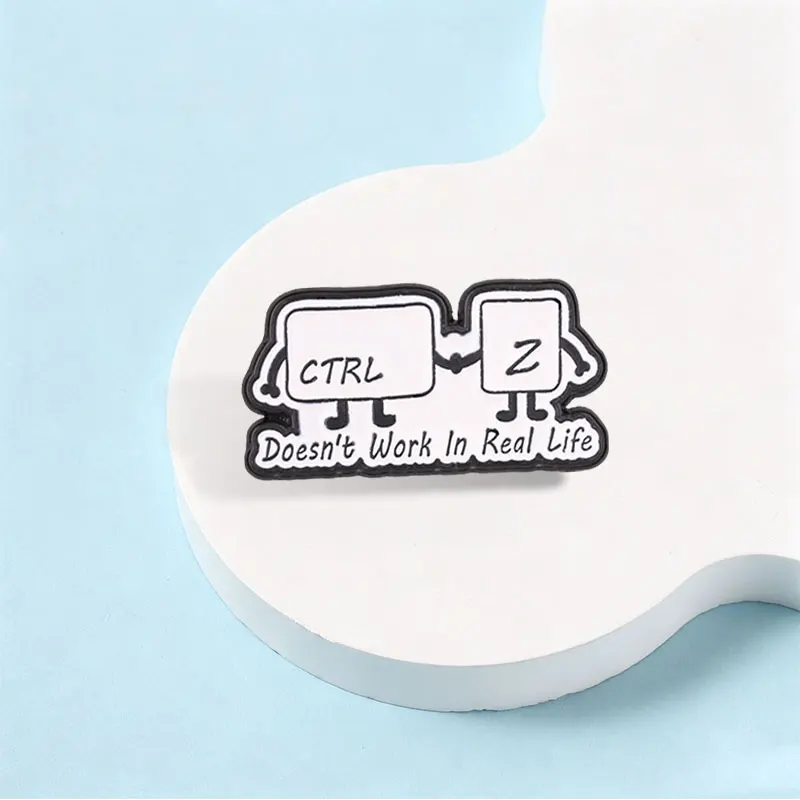31 Style I'm OK Working Cat Ctrl + Z Shortcut Keys Enamel Pin Cartoon Office Work Cat Duck Frog Brooch Lapel Badge Jewelry Gifts