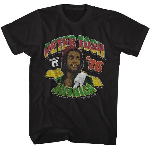 Peter Tosh Legalize It 76 Black Adult T-Shirt Cotton  vintage oversized