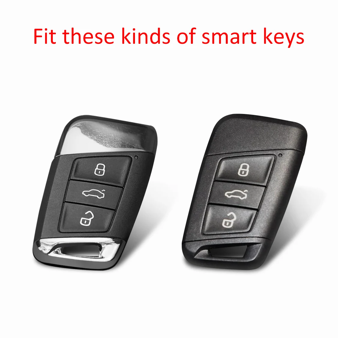 حافظة مفاتيح السيارة النحيفة سلسلة مفاتيح لسيارة Volkswagen VW Passat B8 Jetta Tiguan Taos Arteon Atlas Cross Sport أسود شفاف