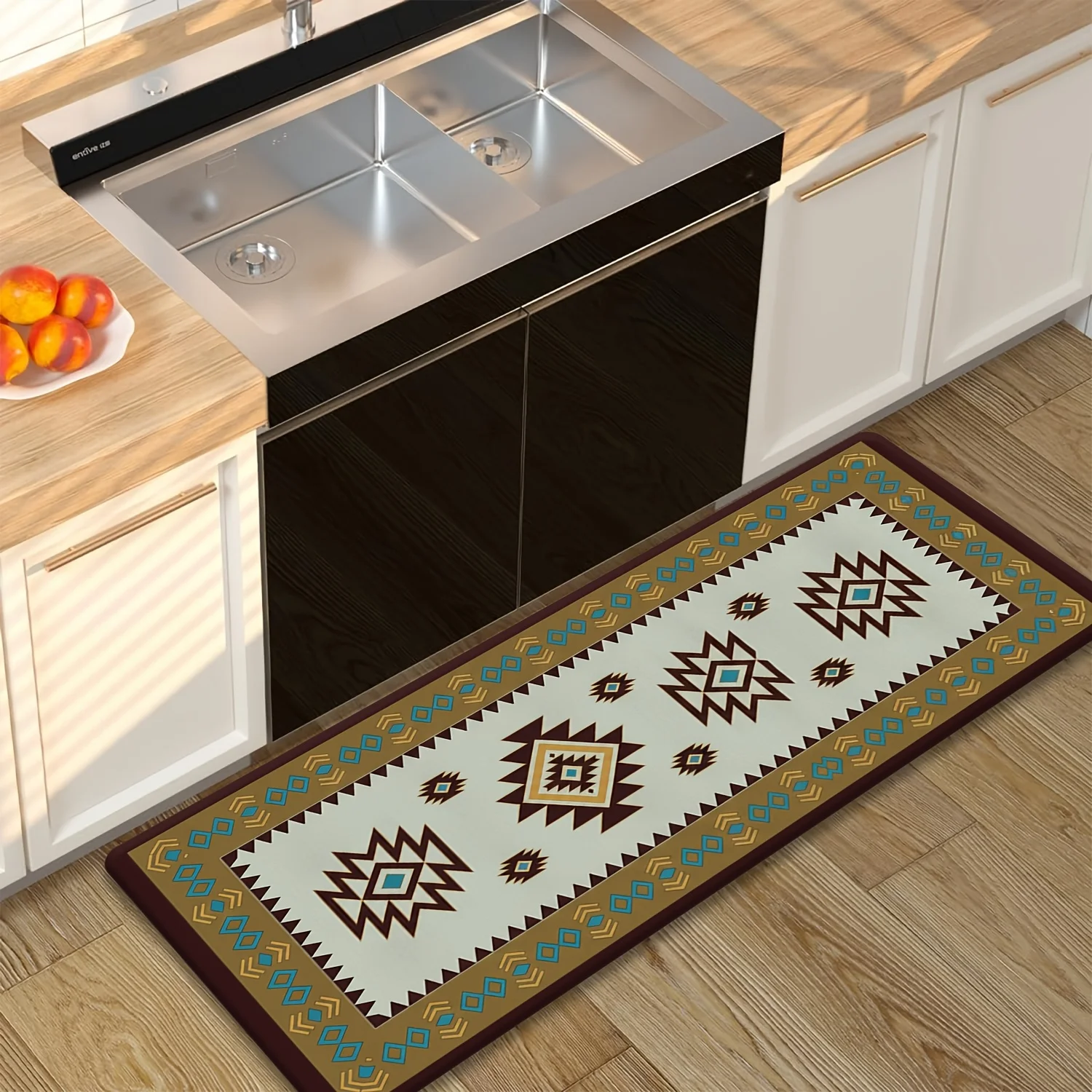 Tree of Life Celtic Knot Gold Print Floor Runner Non-Slip Decorative Hallway Rug for Spiritual Home Entryway Decoration
