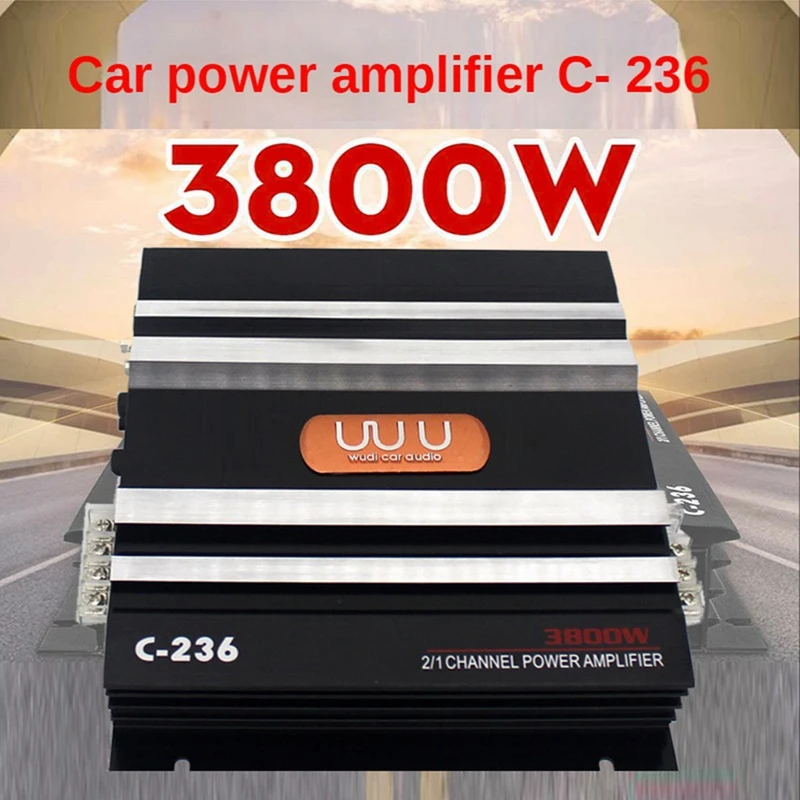 Car Stereo Audio Power Amplifier Audio Amplifier C-236 3800W 2 Channel For Car Subwoofer