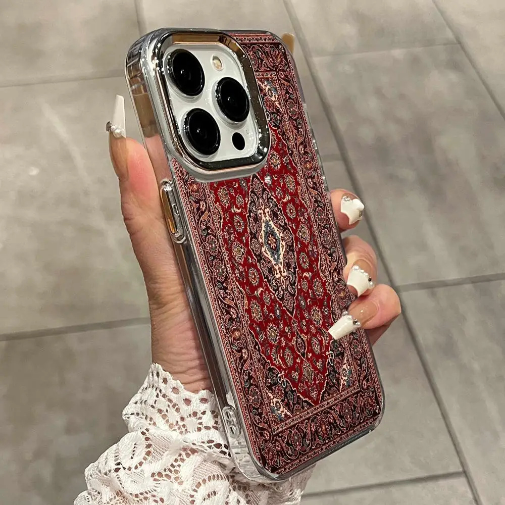Persian Carpet Style Popular Transparent Phone Case For iPhone 17 Air 16 15 14 13 12 11 Pro Max X XR XS 16 Plus Anti Black Soft - view 2