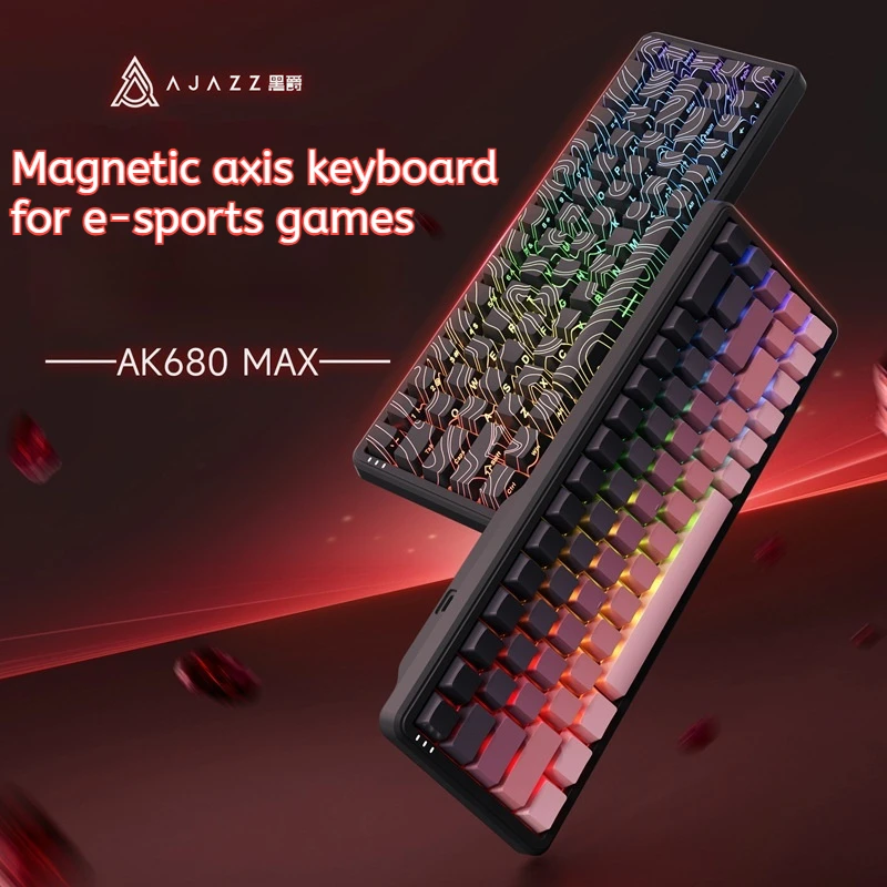 Ajazz Ak680max Magnetic Switch Keyboard Wired 68keys E-Sports Game 8k Return Rate Pc Office Game Mechanical Keyboard Custom Gift