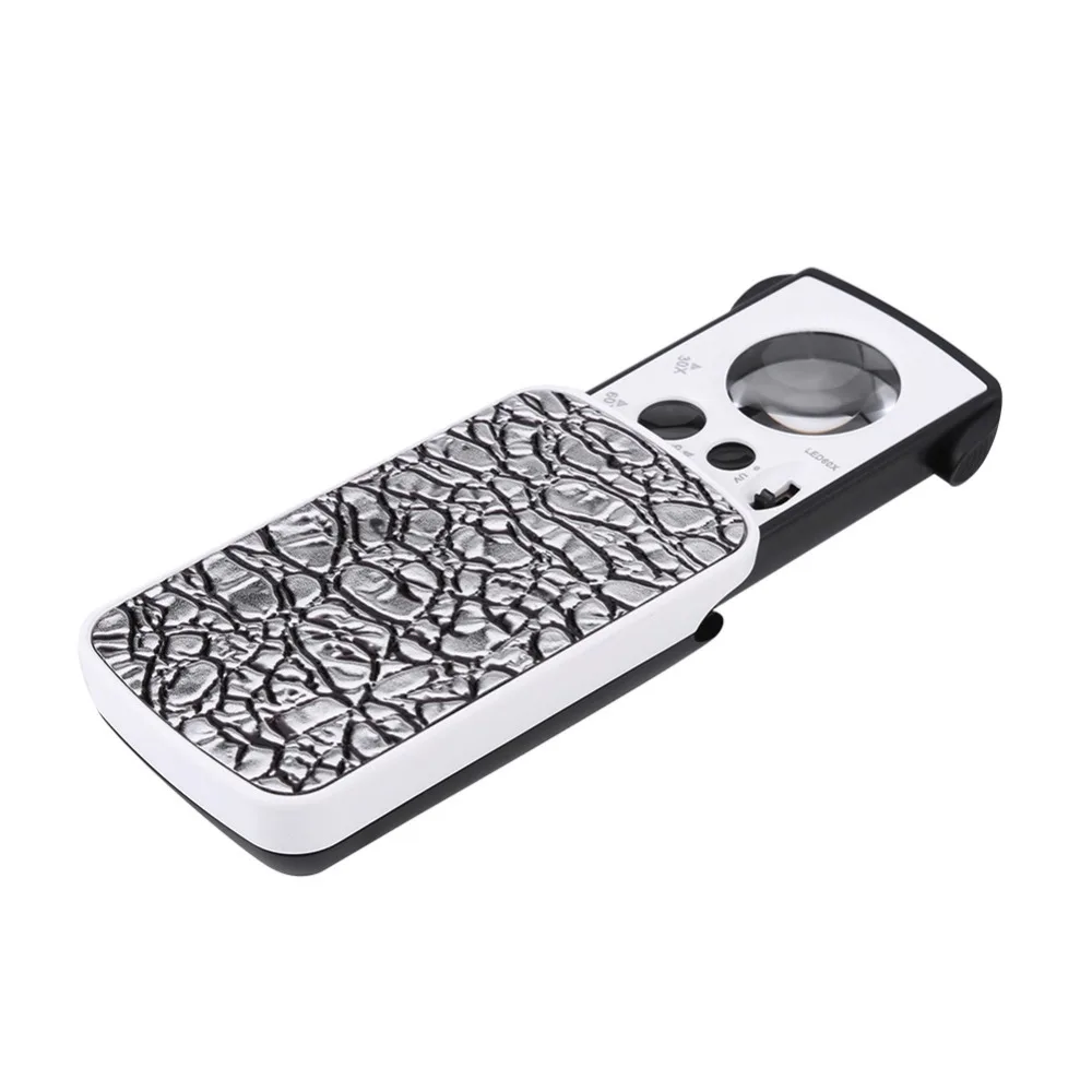 Silver Color Magnifying Glass 30X Magnification 60X Magnification Jewelry Magnifier 90X Magnification Black Color