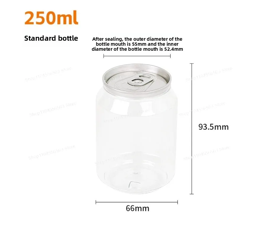 Cans Sealed Beverage Bottles Milk Tea Cups Customized Soda Coffee Beer Craft Brewing Sealed PET Transparent Plastic Cans
