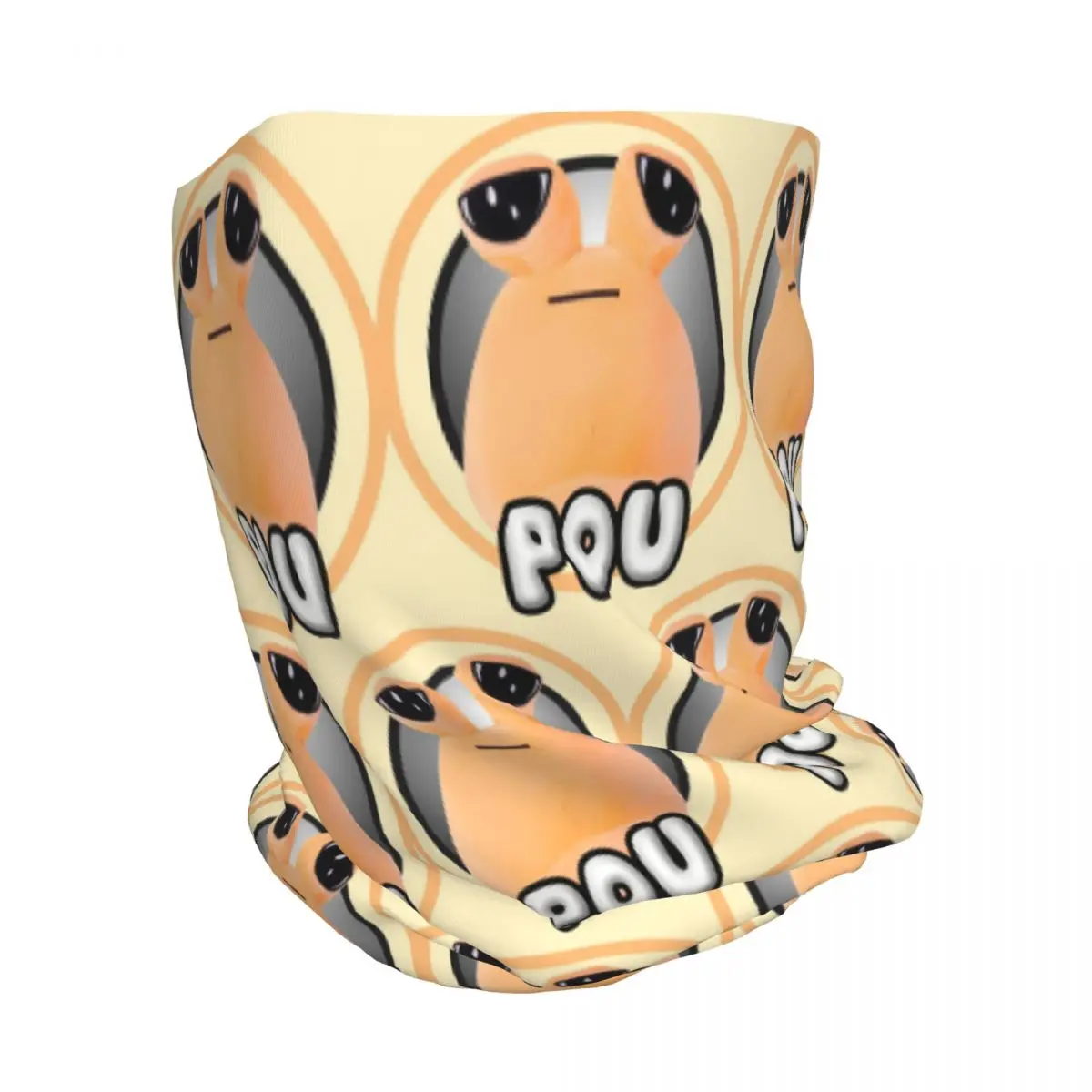 My Pet Alien Pou Cute Cartoon Bandana Neck Cover Magic Scarf Multifunction Headwear Beanies Hat Unisex Adult Breathable