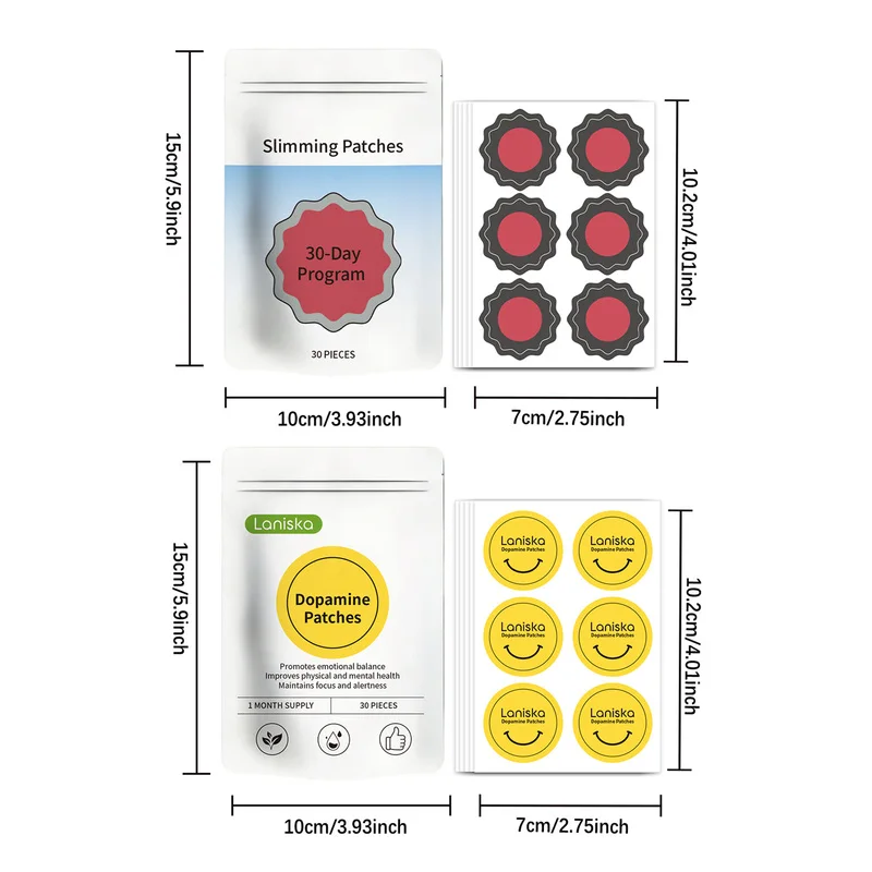 60pcs 30-Day Slimming & Dopamine Balance Patches Set – Waist Fat Control, Appetite & Mood Support