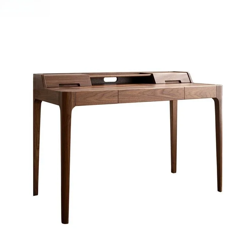 

Nordic black walnut all-solid wood desk, office student writing desk, modern simple light luxury desk