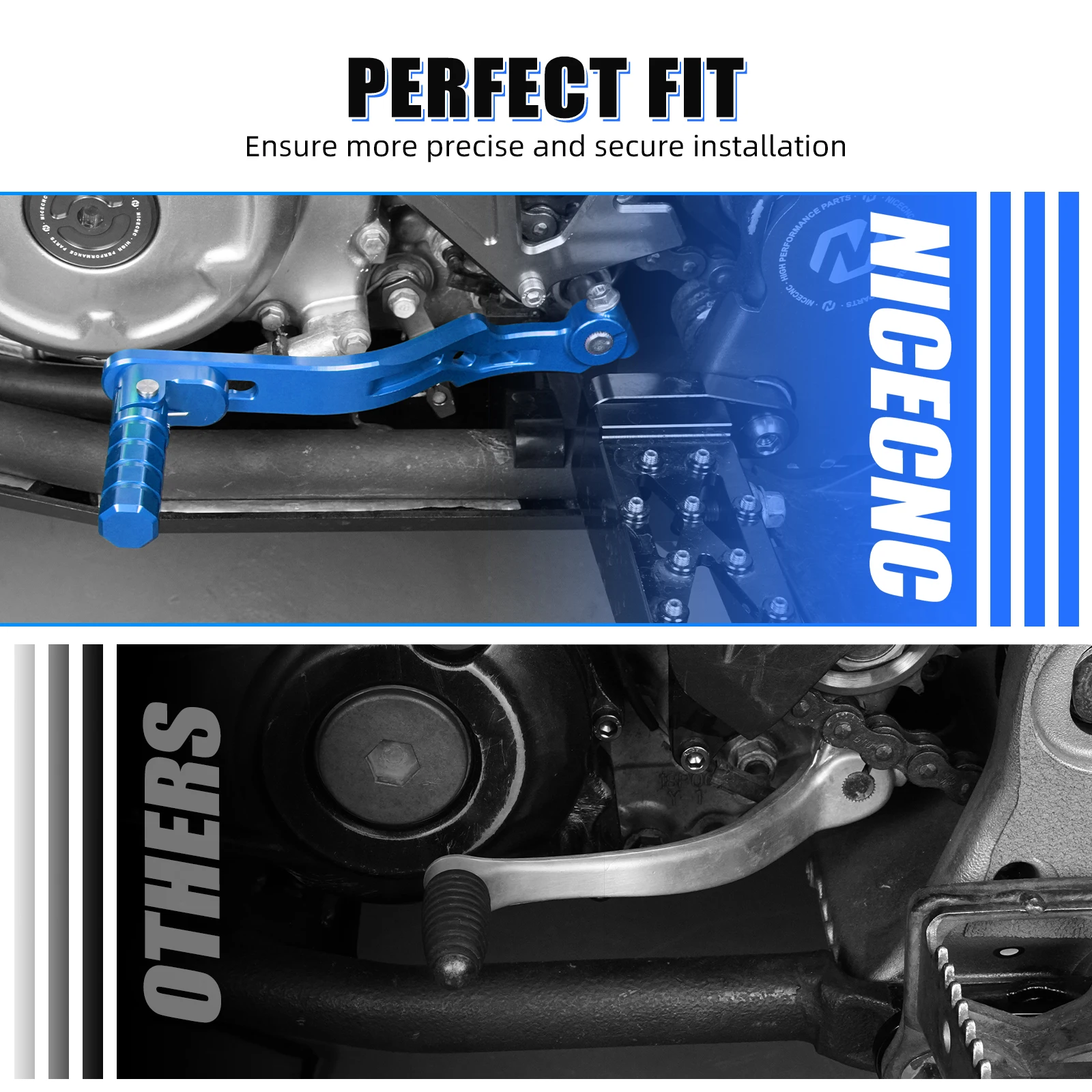 NICECNC Für Yamaha Raptor 700R 2013-2026 Schalthebel Schaltstufe Pedal Aluminium Federzug Einstellbar ATV Zubehör – Detail 7